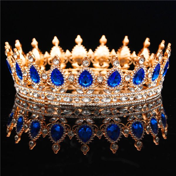 

bride tiara crown for women headdress prom diadem bridal wedding crown queen king tiaras and crowns wedding hair accessories c18112001, Slivery;golden