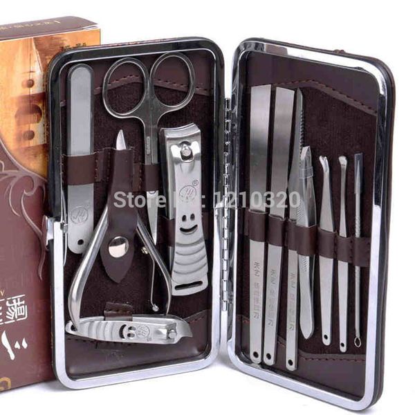 All'ingrosso-Nuovi tagliaunghie Set di piedini per dita in acciaio inossidabile Kit 12PCS / set Strumenti per l'arte Clipper Manicure per strumenti per la cura delle pinze per pedicure a mano