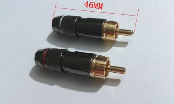 50 Stück Kupfer-Cinch-Stecker, vergoldet, Audio-Video-Adapter, Anschlüsse, Löten