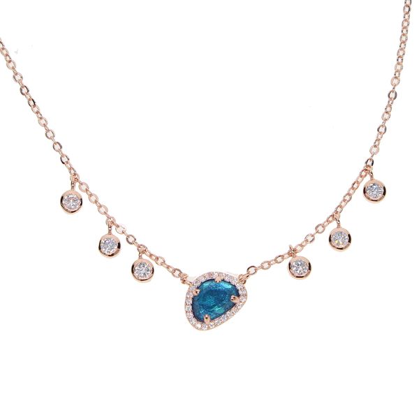 

fashion jewelry chrimstams gift uneven gemstone blue white stone cz drop choker statement elegant women jewelry necklace, Silver