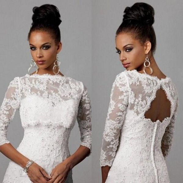Bolero Jacket Wedding Dress 311 Bateau Neckline Backless 31 / 31 ...