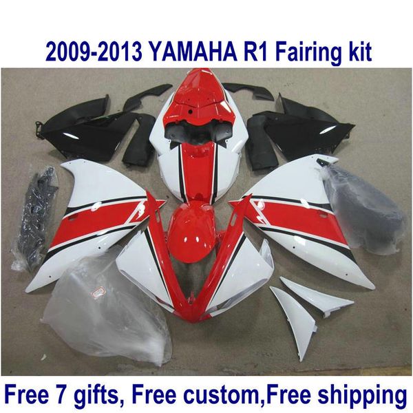 7 brindes kit de carenagem para YAMAHA R1 2009-2013 preto vermelho branco carenagens set YZF R1 09 10 11 12 13 HA42