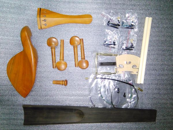 

a set violin jujube parts 4/4 violin fittings with bridge ebony saddle etc sf07