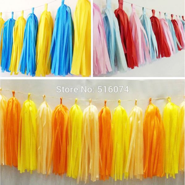 

wholesale-20 color 5pcs/lot 24*38cm tissue paper tassels garland wedding happy birthday party decoration home new year family supplies