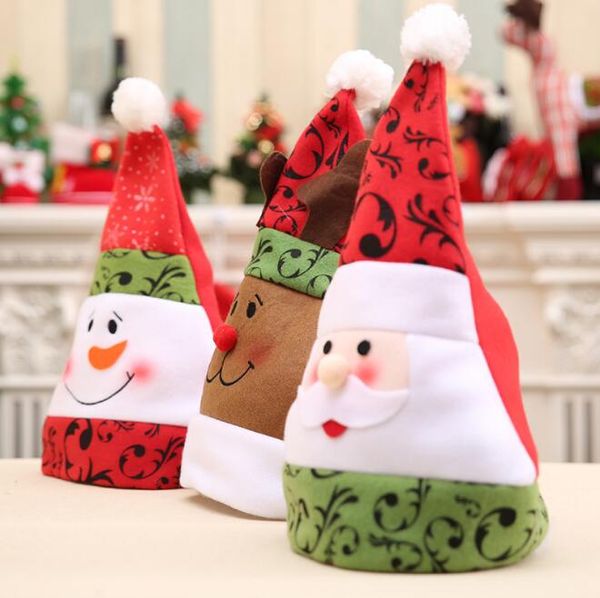 

new arrival christmas decoration kid cheer christmas hat children santa claus reindeer snowman party cute cap wedding decoration, Yellow