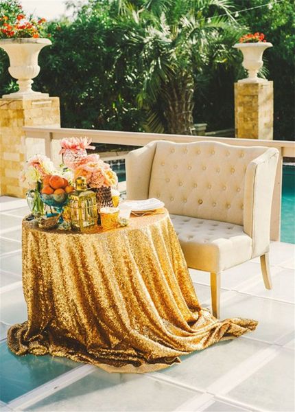 

shinybeauty 120 inch gold sparkly sequin tablecloth,sequin tablecloth cocktail table,round tablecloth,polyester tablecloth/overlay