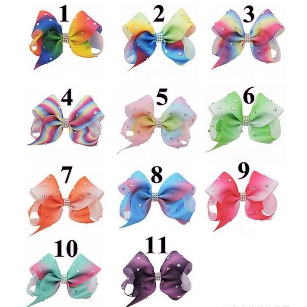 Jojo Siwa 12cm Rainbow Hair Cheer Bows Wich Clip Baby Girl