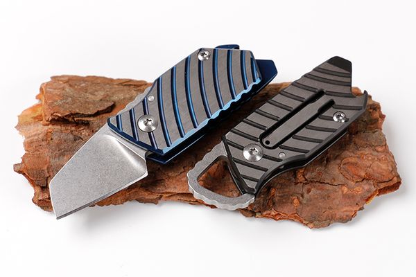

Blue Black Mini Camping Folder Folding Titanium Handle Pocket Knife Survival Tactical Knives Outdoor Gear D241L