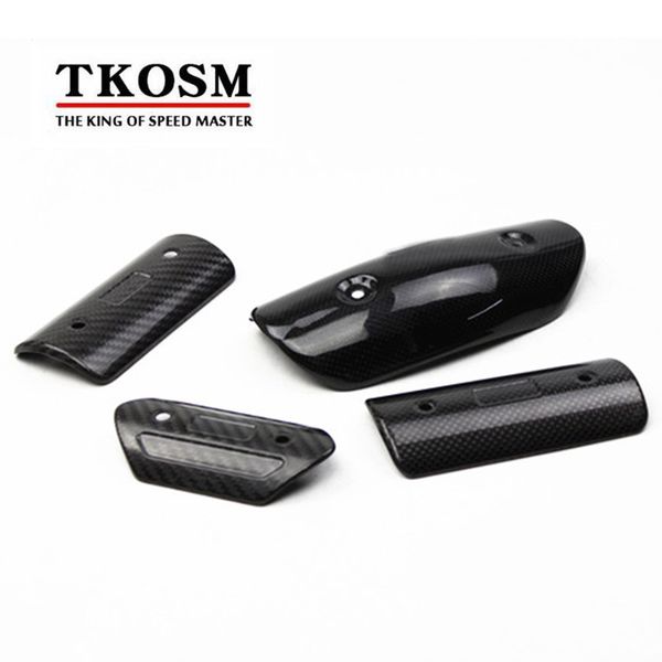 TKOSM Silenziatore di scarico per moto Coperchio in fibra di carbonio Colore Protezione scudo termico Protezione della copertura TMAX530 CB400 CBR300 Z250 FZ6