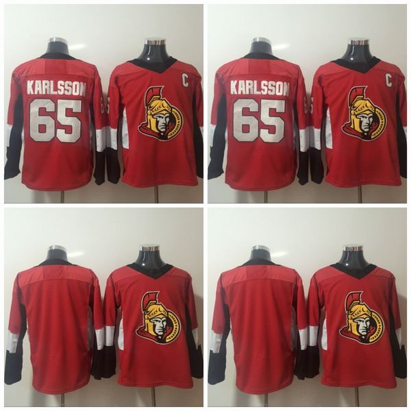 

#65 Erik Karlsson Jerseys Ottawa Senators 2017-2018 Season Newest Blank Hockey Jerseys All Stiched In Stock