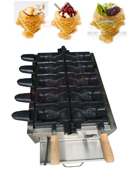 БЕСПЛАТНАЯ ДОСТАВКА ~ Купить один получен 6 подарков Electric 110V 220V мороженое Taiyaki Maker Machine 5 ПК один раз