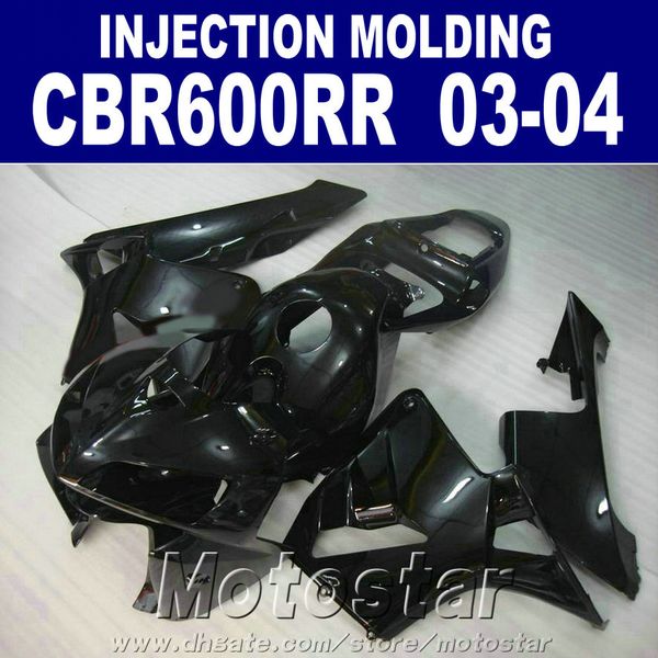 LOW! Moldagem por injeção todo o conjunto preto para HONDA CBR 600RR carenagem 2003 2004 cbr600rr 03 04 body repair parts AOVF