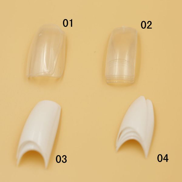 Поддельные ногти Акриловые поддельные советы ногтей 4 сумки (500 шт/мешок) Белый V-типа ногтей ложные советы очистить FullHalf ногтей G2