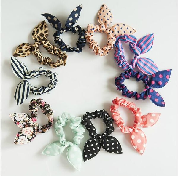 

Новый 10 шт. / Лот Mix Стиль Клипы Для HairBand Горошек Leopard Trip Волос Веревка Кроличьи Уши