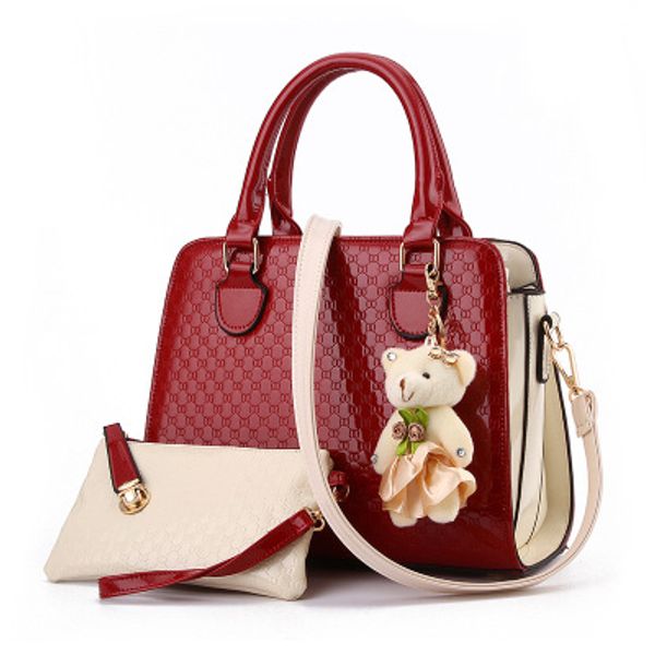 

Wholesale-Soperwillton Brand New 2018 Women Bag With Fashion Doll Composite Bag For Female PU Leather Geometric Print Drop Shipping