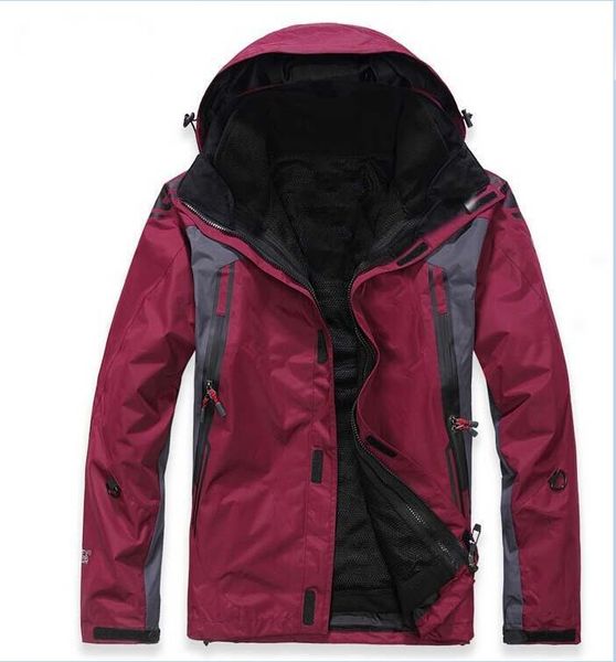

2018 new latest 3 layer 2in1 men jacket outdoor charge clothes/ fashion removable waterproof men sport coat size s-xxl, Black;brown