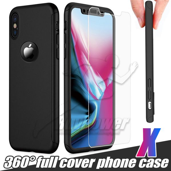 

Для Iphone X 8 7 Plus 360 Чехол Защитная пленка для экрана с закаленным стеклом
