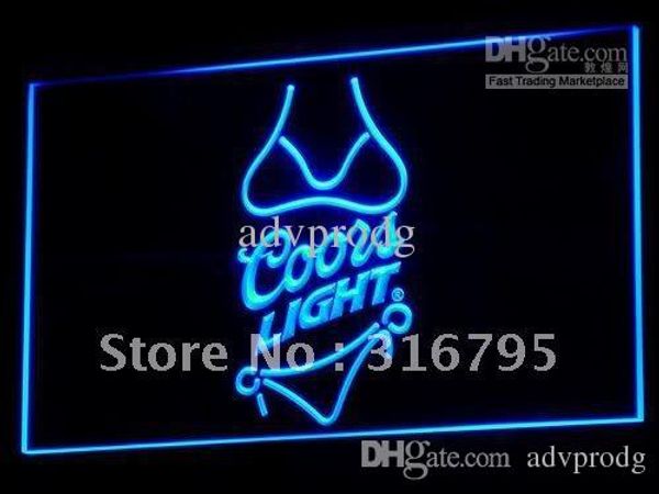 

A119-B Coors светлое пиво бикини бар паб неоновый свет знак