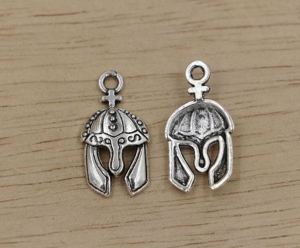 

микрофон горяч ! античное серебро одной поверхности шлем шарм кулон diy ювелирных изделий 24 х 12,5 мм (324, Bronze;silver