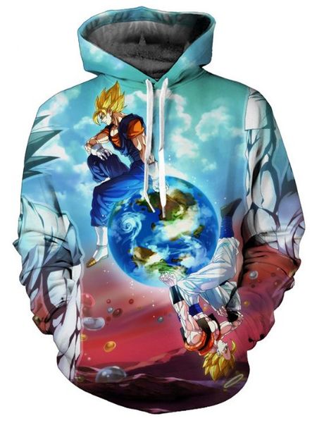 

классический аниме мультфильм новые моды женщины / мужчины dragon ball z забавный 3d printed повседневный толстовки толстовка plus размер 71, Black
