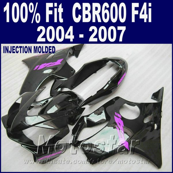 Carena personalizzata per stampaggio a iniezione per carene HONDA CBR 600 F4i 2004 2005 2006 2007 bodykit nero 04 05 06 07 cbr600 f4i IZDS