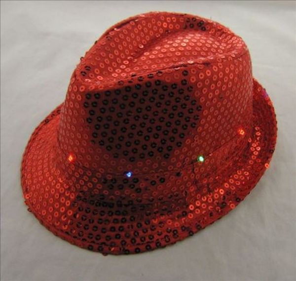 

korea fashion sequins decoration dance costume blinking led hat for men women in christmas festive party, Blue;gray