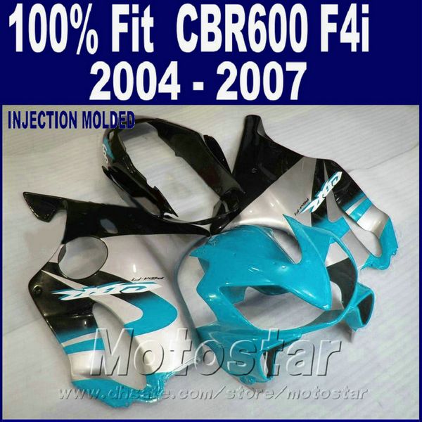 bodykits customize Injecção para HONDA CBR 600 F4i carenagens 2004 2005 2006 2007 carenagens kit cbr600 f4i 04 05 06 07 azul