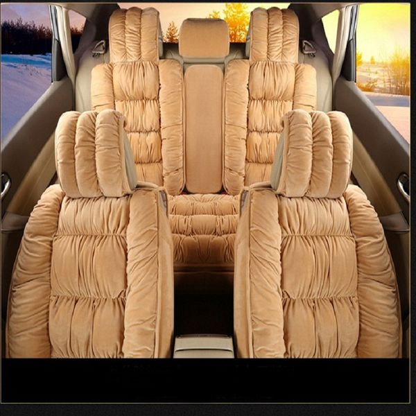 

auto car seat cover full sets universal fit 5 seat suv sedans front/back seat mats automotive interior warm soft cotton-padded