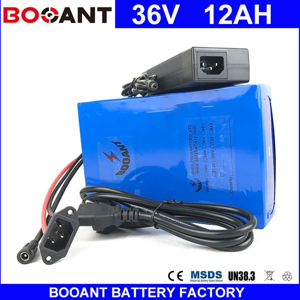 

Booant li ion battery pack 10 6p e bike li ion battery pack 36v 12ah cooter battery for bafang 850w motor with 42v 2a charger
