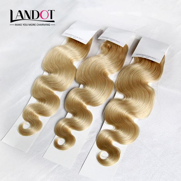 

Malaysian Body Wave Virgin Hair Grade 8A Color #613 Bleach Blonde Human Hair Weave Bundles Remy Extensions 3/4Pcs Lot 12-30Inch Double Wefts