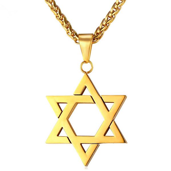 

factory sale jewish magen star of david necklace men/women bat mitzvah gift israel judaica hebrew jewelry hanukkah pendant gold color, Silver