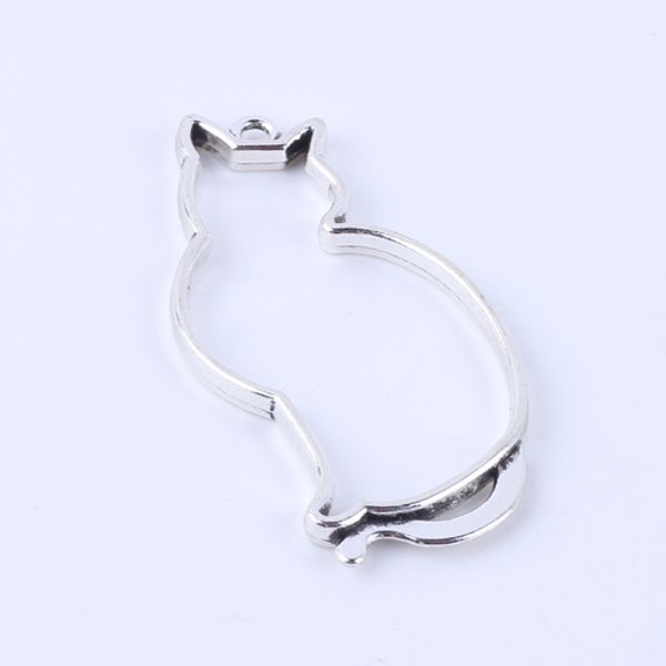 

new fashion silver/copper retro cat shape pendant manufacture diy jewelry pendant fit necklace or bracelets charm 100pcs/lot 5376, Bronze;silver