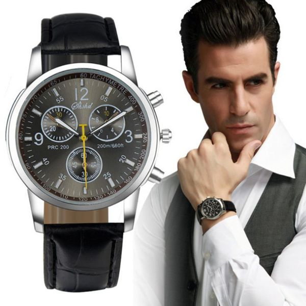 

luxury bussiness watch pu leather quartz analog watches male brand new hour watches 2015 relojes hombre leather men wristwatches, Slivery;brown
