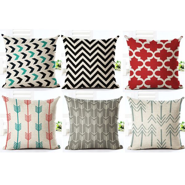 Fashion Geometric Pillowcase Moden Cushion Cover Cotton Linen