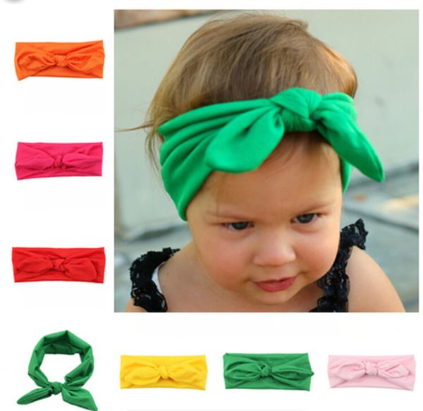 

baby vintage elastic cloth rabbit ears headdress children's lovely head bands hair wear infant cute hair accessories hairbands, Slivery;white
