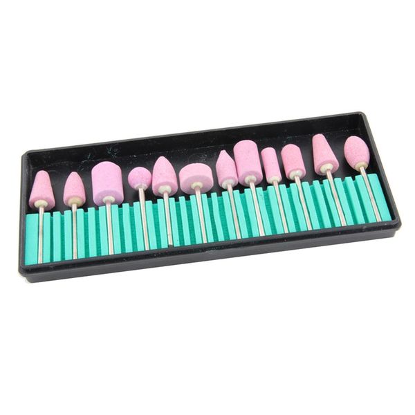 

wholesale-12 styles / set professional nail art polishing grinding head tools nail art ceramic electric drill bits f0440