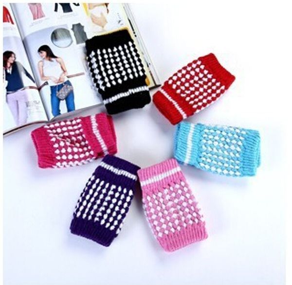 

moq=50 winter woman man wool fingerless gloves computer typing glove pinea pple magic mittens pineapple half glo ves dot mix colors, Blue;gray