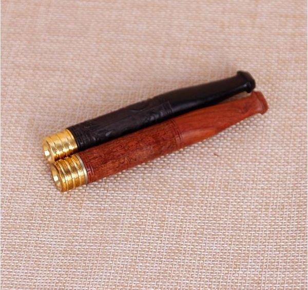 Senhoras 5mm Titular do Cigarro de Madeira Sólida Natural Excessiva Vermelho Sour Cigarette Holder Removível Ebony Smoking Set