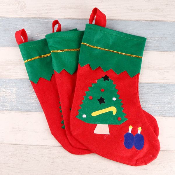 

34*16cm christmas stocking socks gift bag santa claus snowman elk pendant christmas decoration xmas ornaments gifts