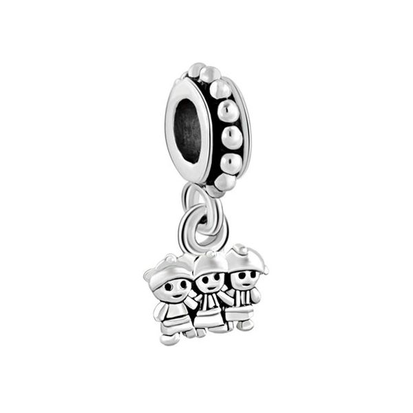 

Valentines Day jewelry metal sister brother family drop European style dangle bead infant lucky charms Fits Pandora charm bracelet