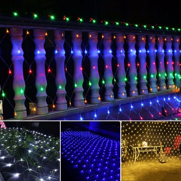 

led net string lights christmas outdoor waterproof net mesh fairy light 2m*3m 4m*6m wedding party light with 8 function controller