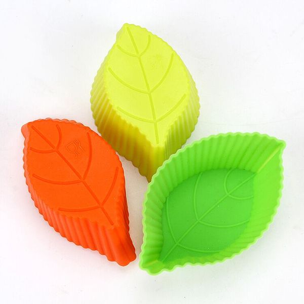 

100pcs leaf shape cake mold silicone baking diy appliance silicone muffin cases cake cupcake liner baking mold