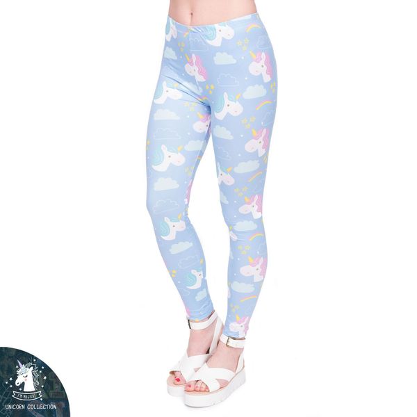 DHL KOSTENLOS! 10 teile/los Leggings Frauen Regenbogen Legings Einhorn Wolken Sterne Druck Gemütliche Legging Frau Hohe Taille Casual Leggings