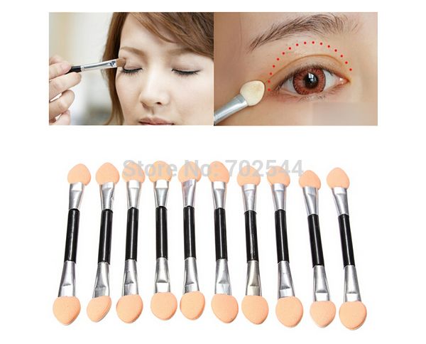 

wholesale disposable make up eyeshadow applicator brush double-headed sponge eye shadow brush (1000 pcs /lot ) +ing