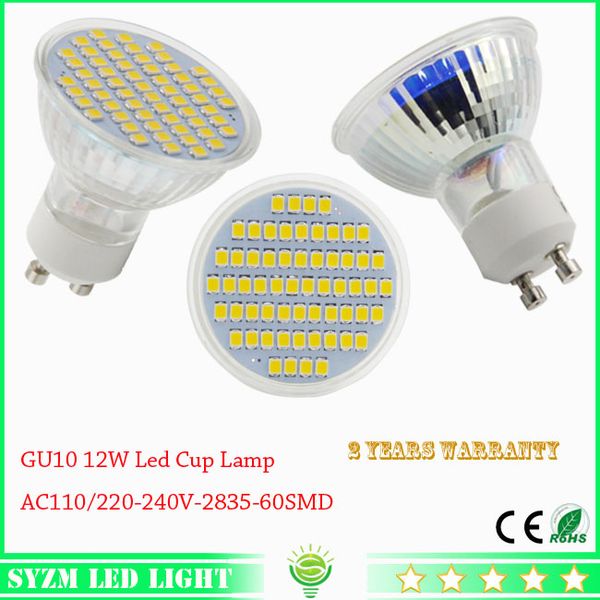 LED Spotlights GU10 E27 led Bulbs 6W SMD2835 lights AC110/220-240 volt 60pcs