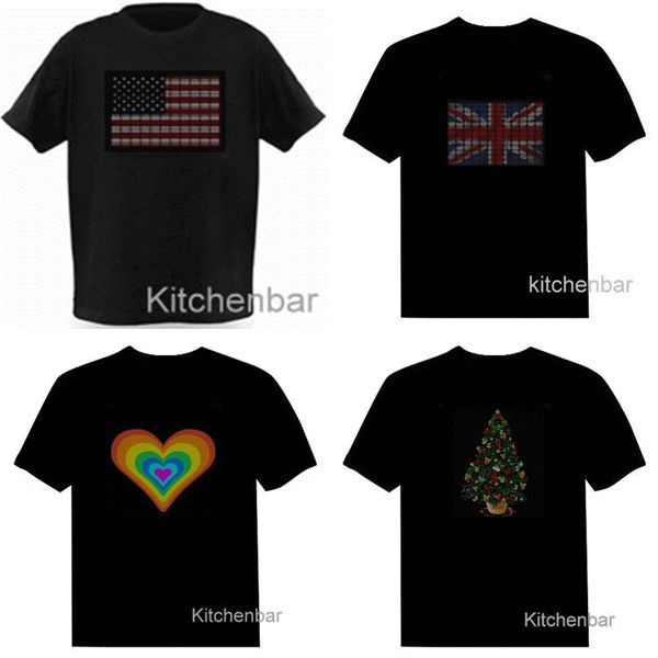 

2017 ell ound activated led t hirt for men women kid fla hing el light up cu tomized manufactured i available y