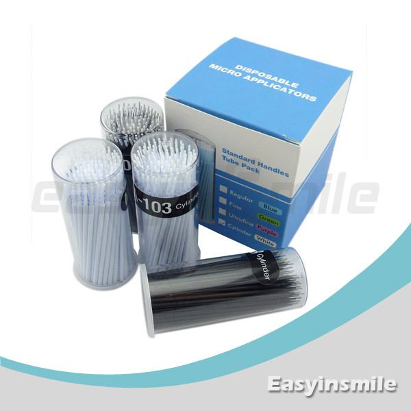 All'ingrosso-Spedizione gratuita easyinsmile 400 Pz Micro applicatore monouso dentale Pennello Cilindro pieghevole Dia.1.2 MM in bianco e nero