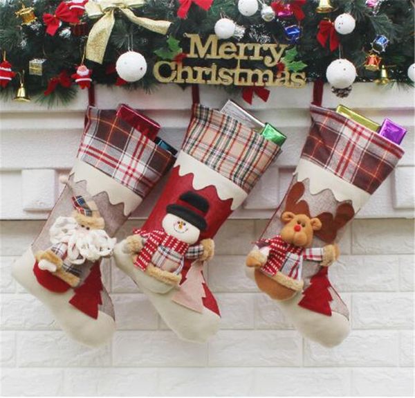 2017 newest christmas stocking mix burlap cotton christmas gift bag stocking 3 styles christmas tree decoration - Burlap Outdoor Christmas Decorations 2017 newest christmas stocking mix burlap cotton christmas gift bag stocking 3 styles christmas tree decoration - Burlap Outdoor Christmas Decorations