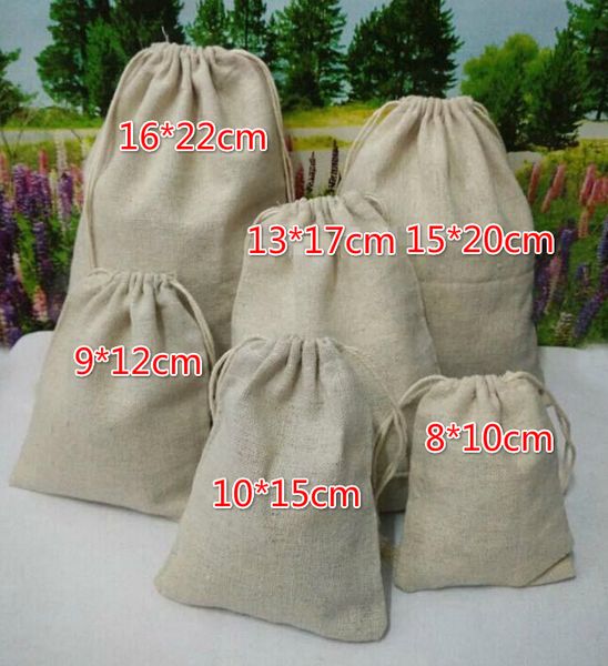 

hip 100 pieces 15*20cm large linen bag sack jewelry bags wedding party candy beads christmas retro gift bag, Pink;blue