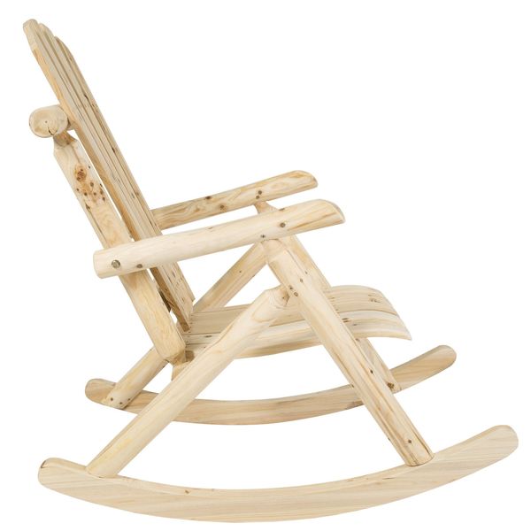 2020 Best Choice Products Wood Log Rocking Chair Single Rocker